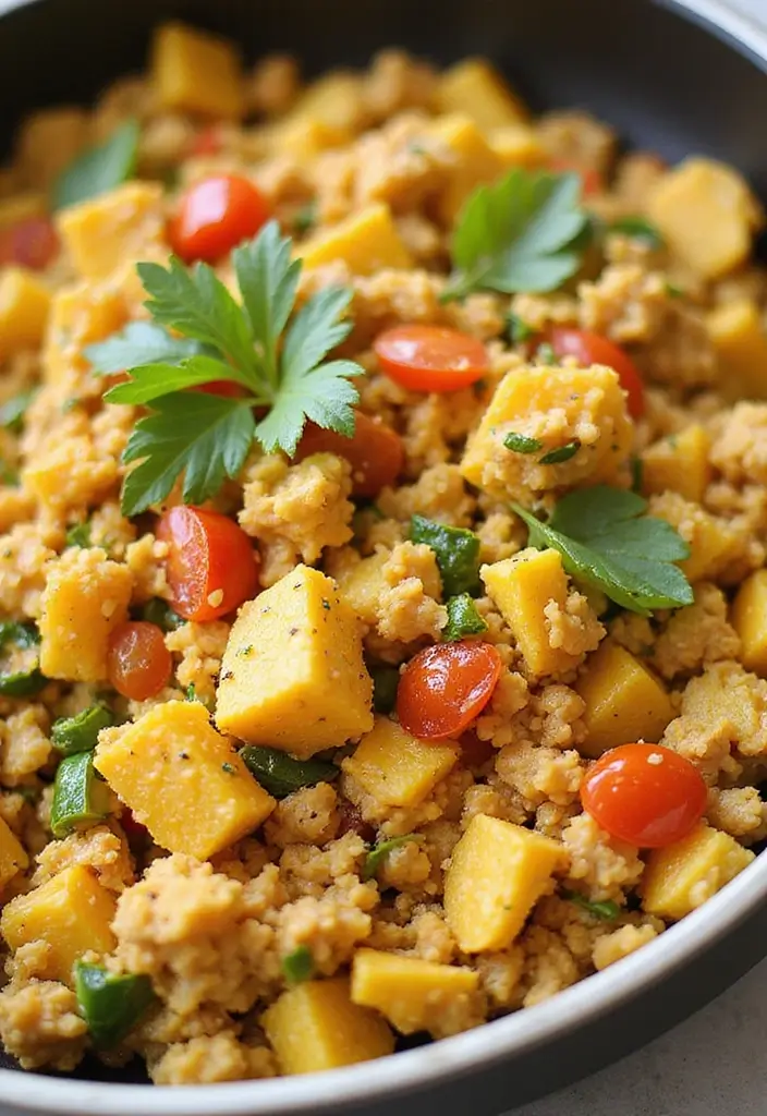 29 Low Carb Ground Chicken Recipes That Are Filling & Flavorful - 20. Ground Chicken and Egg Scramble