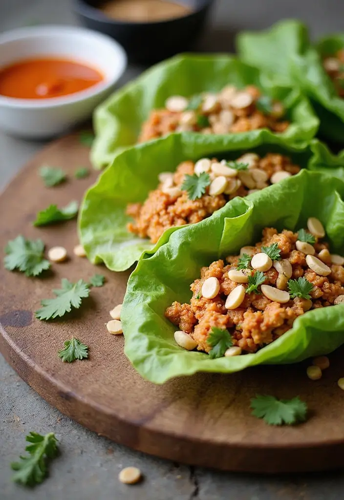 29 Low Carb Ground Chicken Recipes That Are Filling & Flavorful - 24. Ground Chicken Thai Lettuce Wraps