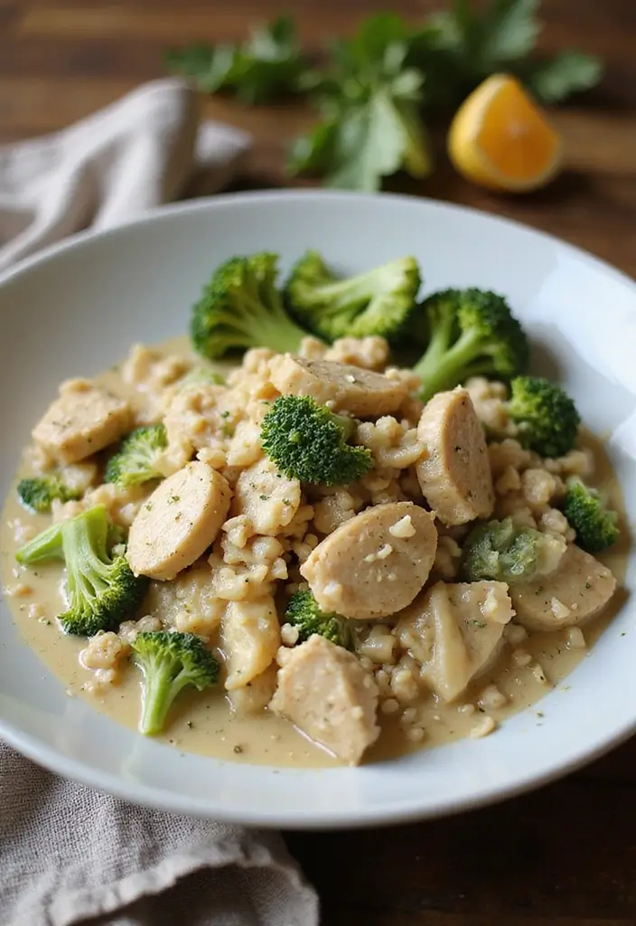 29 Low Carb Ground Chicken Recipes That Are Filling & Flavorful - 7. Ground Chicken and Broccoli Alfredo