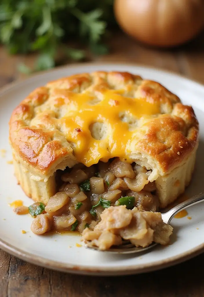 29 Mini Chicken Pot Pies with Biscuits Recipes That Feel Homemade 17 29 Mini Chicken Pot Pies with Biscuits Recipes That Feel Homemade - 16. French Onion Chicken Pot Pie