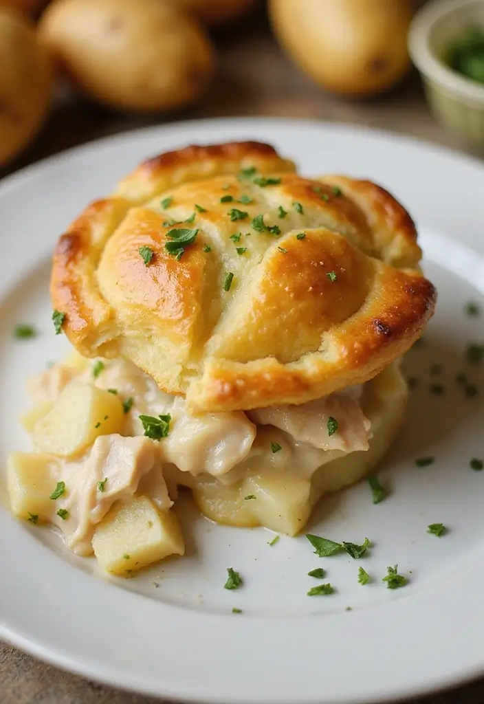 29 Mini Chicken Pot Pies with Biscuits Recipes That Feel Homemade 25 29 Mini Chicken Pot Pies with Biscuits Recipes That Feel Homemade - 24. Chicken and Potato Mini Pot Pies