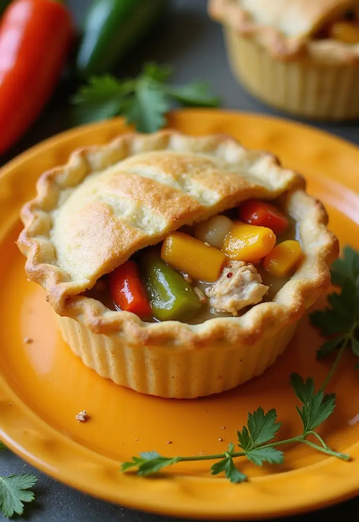 29 Mini Chicken Pot Pies with Biscuits Recipes That Feel Homemade 29 29 Mini Chicken Pot Pies with Biscuits Recipes That Feel Homemade - 28. Mini Chicken Pot Pie with Sweet Peppers