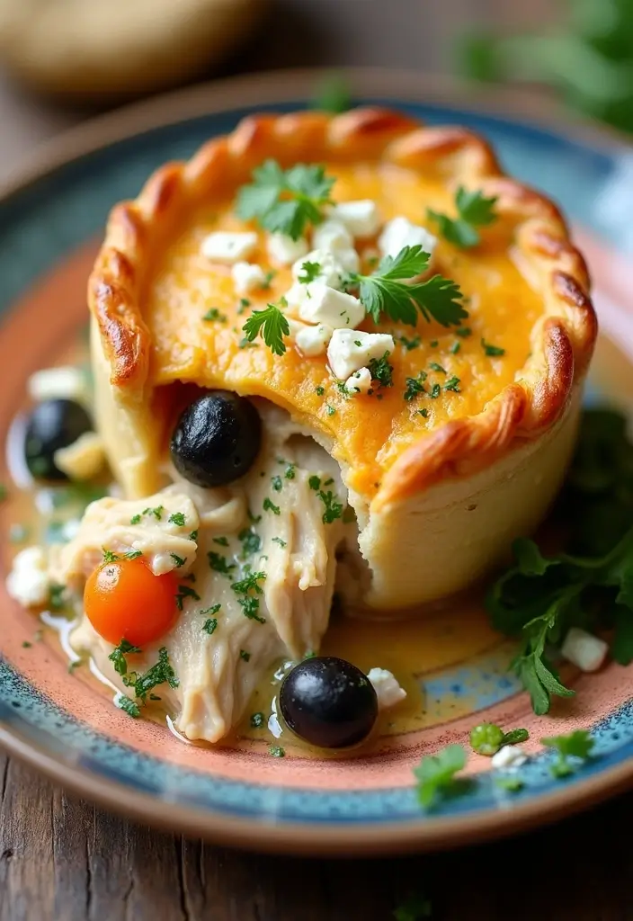 29 Mini Chicken Pot Pies with Biscuits Recipes That Feel Homemade 5 29 Mini Chicken Pot Pies with Biscuits Recipes That Feel Homemade - 4. Mediterranean Chicken Pot Pie