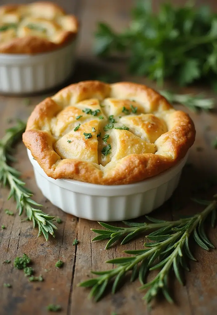 29 Mini Chicken Pot Pies with Biscuits Recipes That Feel Homemade 6 29 Mini Chicken Pot Pies with Biscuits Recipes That Feel Homemade - 5. Herb-Infused Chicken Pot Pie