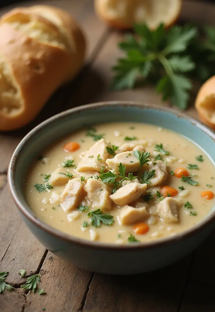 29 Rotisserie Chicken and Rice Recipes That Use Leftovers Brilliantly - 3. Creamy Chicken and Rice Soup