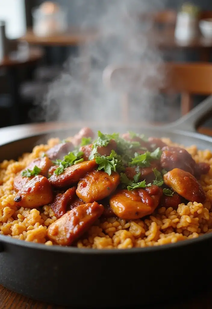 29 Rotisserie Chicken and Rice Recipes That Use Leftovers Brilliantly - 8. Barbecue Chicken and Rice Skillet