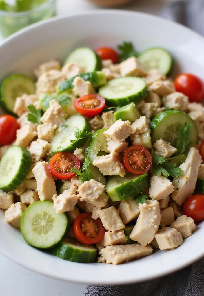 29 Santa Fe Chicken Salad Recipes That Are Spicy & Refreshing 25 29 Santa Fe Chicken Salad Recipes That Are Spicy & Refreshing - 24. Cucumber and Tomato Santa Fe Chicken Salad