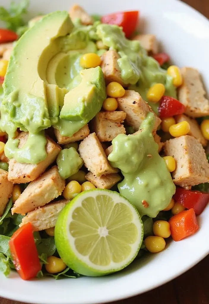 29 Santa Fe Chicken Salad Recipes That Are Spicy & Refreshing 5 29 Santa Fe Chicken Salad Recipes That Are Spicy & Refreshing - 4. Avocado-Lime Santa Fe Chicken Salad