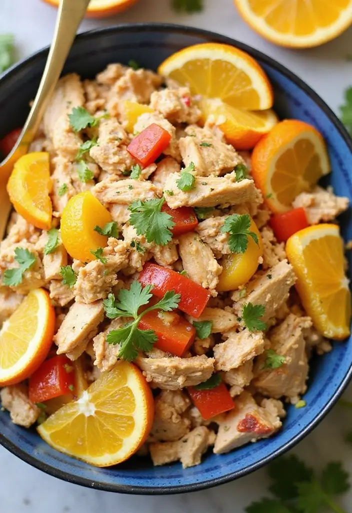 29 Santa Fe Chicken Salad Recipes That Are Spicy & Refreshing 6 29 Santa Fe Chicken Salad Recipes That Are Spicy & Refreshing - 5. Citrus-Infused Santa Fe Chicken Salad