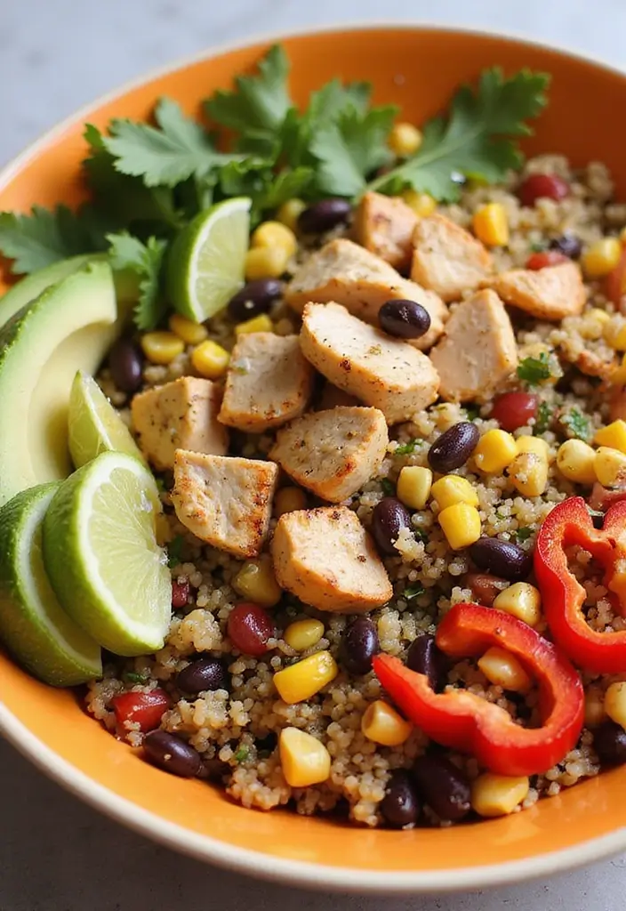 29 Santa Fe Chicken Salad Recipes That Are Spicy & Refreshing 9 29 Santa Fe Chicken Salad Recipes That Are Spicy & Refreshing - 8. Santa Fe Chicken Salad with Quinoa