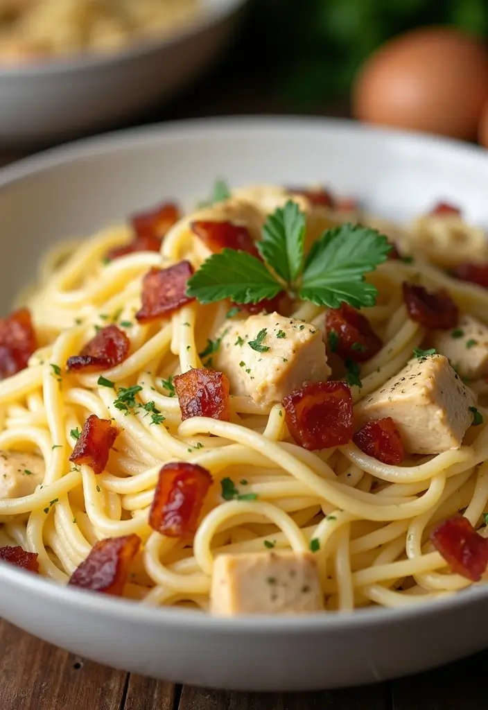 29 Slow Cooker Olive Garden Chicken Pasta Recipes That Feel Indulgent - 19. Olive Garden Chicken Carbonara Pasta