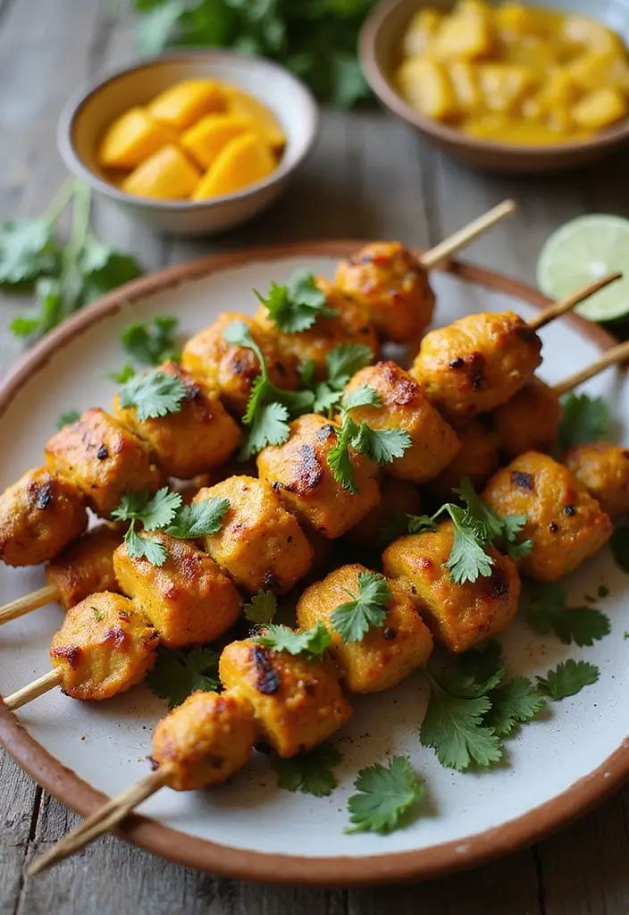 30 Bang Bang Chicken Skewers You’ll Grill All Summer - 9. Curry Infused Bang Bang Chicken Skewers
