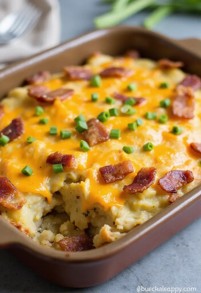 30 Chicken Bacon Potato Casserole Recipes That Feel Like Heaven - 12. Chicken Bacon Potato Casserole with Cheddar and Chive
