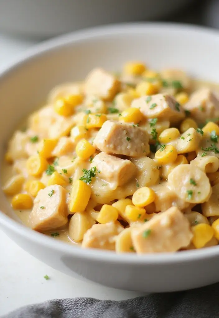 30 Creamy Italian Chicken Pasta Recipes That Feel Like a Tuscan Dinner - 18. Creamy Chicken and Corn Pasta