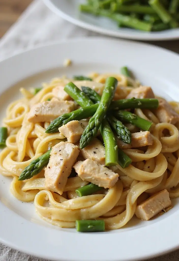 30 Creamy Italian Chicken Pasta Recipes That Feel Like a Tuscan Dinner - 19. Creamy Chicken and Asparagus Pasta