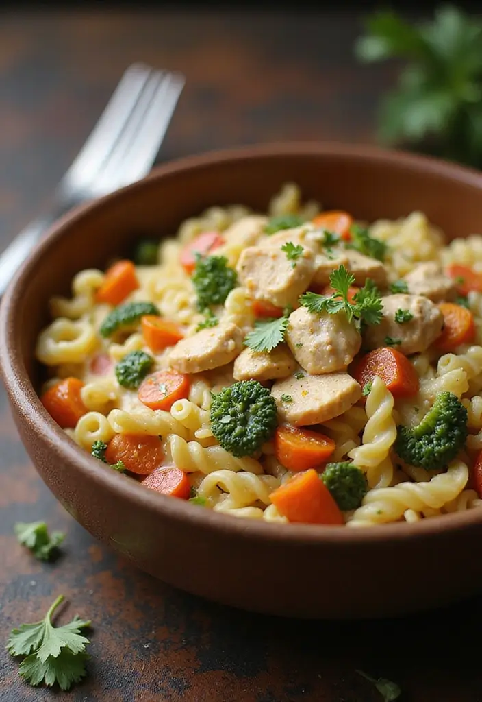30 Creamy Italian Chicken Pasta Recipes That Feel Like a Tuscan Dinner - 23. Creamy Chicken and Mixed Vegetable Pasta