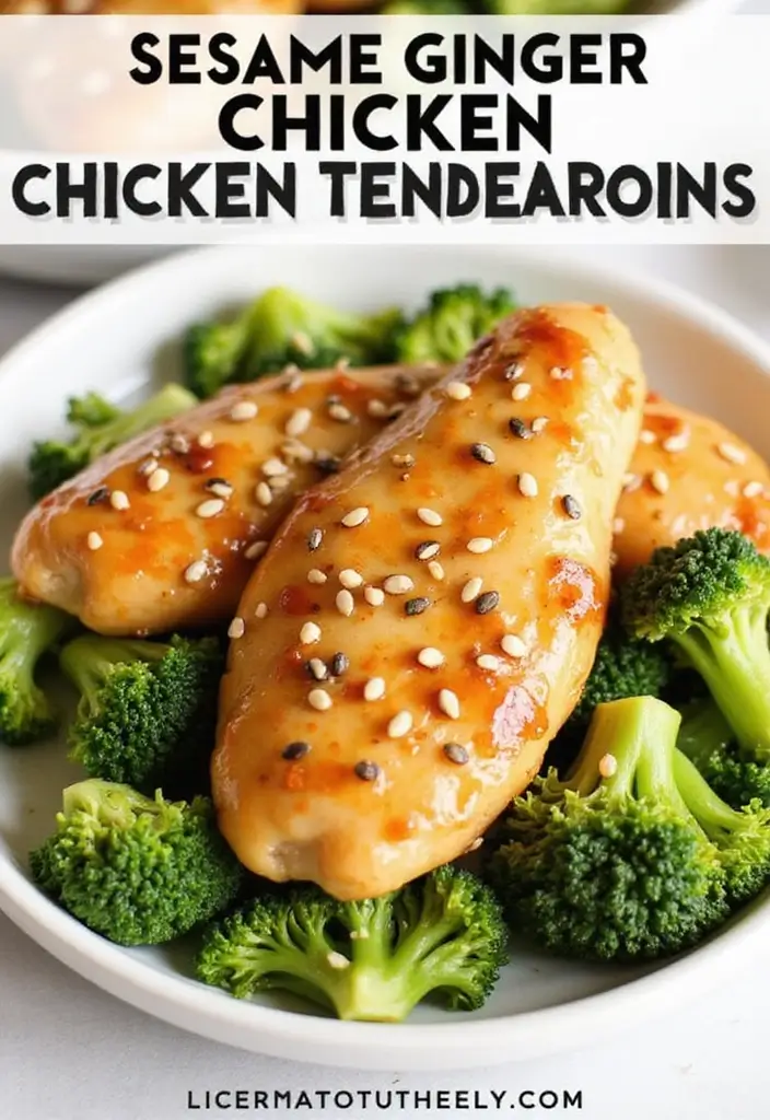 30 Oven Baked Chicken Tenderloins Recipes That Are Crunchy & Easy - 14. Sesame Ginger Chicken Tenderloins