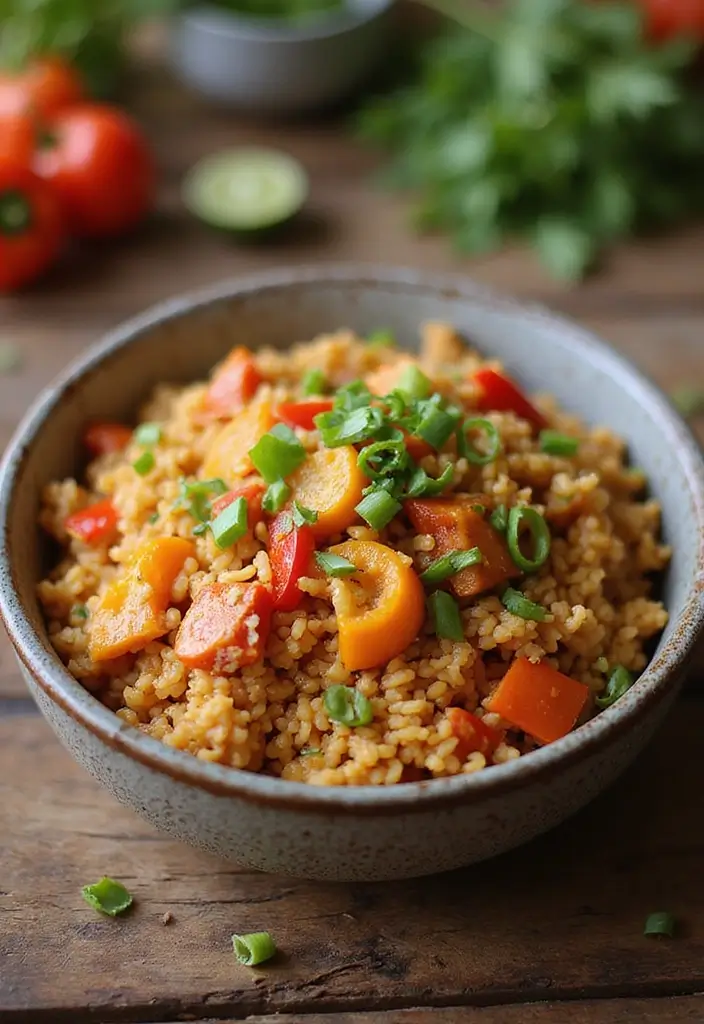 30 Rotisserie Chicken Fried Rice Recipes That Feel Quick & Cozy - 19. Jerk Chicken Fried Rice