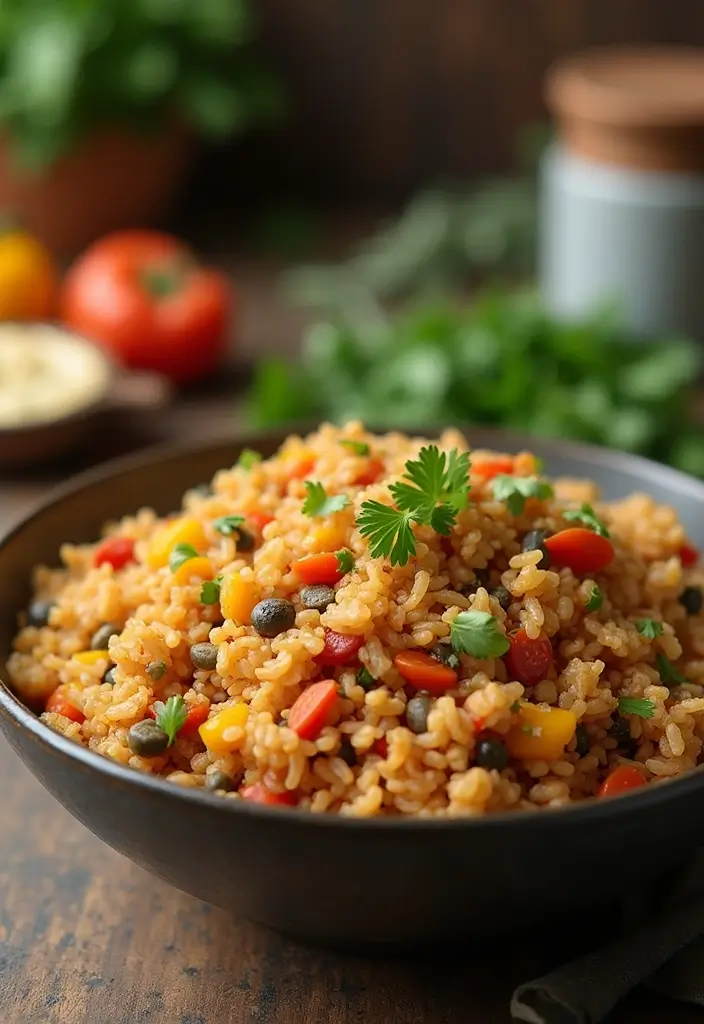 30 Rotisserie Chicken Fried Rice Recipes That Feel Quick & Cozy - 22. Lentil Chicken Fried Rice