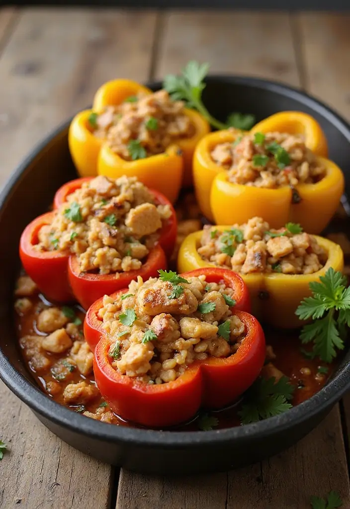 30 Rotisserie Chicken Fried Rice Recipes That Feel Quick & Cozy - 23. Stuffed Bell Pepper Chicken Fried Rice