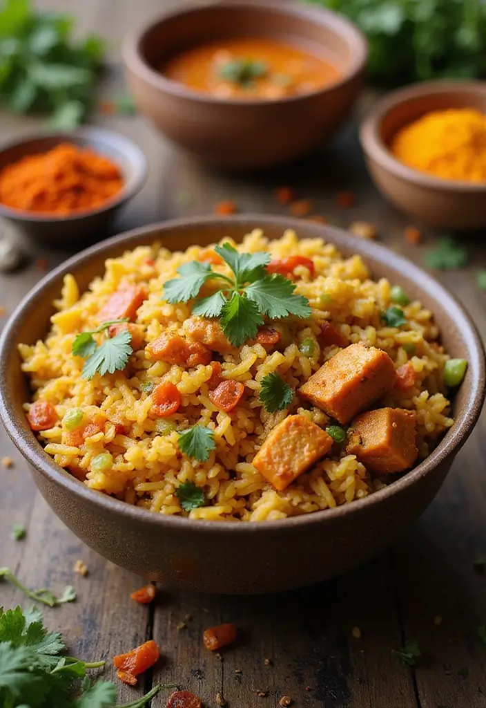 30 Rotisserie Chicken Fried Rice Recipes That Feel Quick & Cozy - 24. Indian Chicken Fried Rice