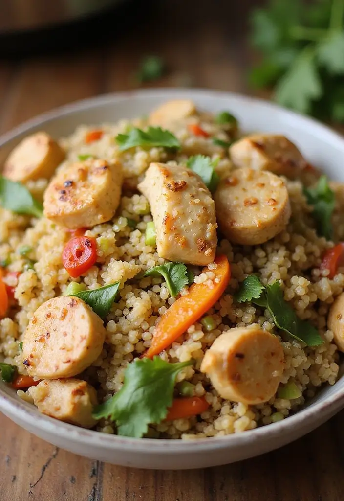 30 Rotisserie Chicken Fried Rice Recipes That Feel Quick & Cozy - 28. Savory Chicken and Quinoa Fried Rice