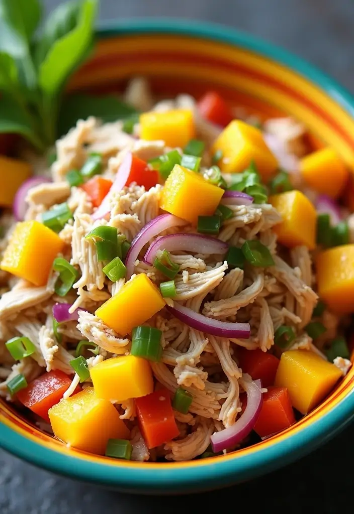 30 Sassy Scotty Chicken Salad Recipe Copycats That Are Sweet & Crunchy - 16. Tropical Mango Chicken Salad