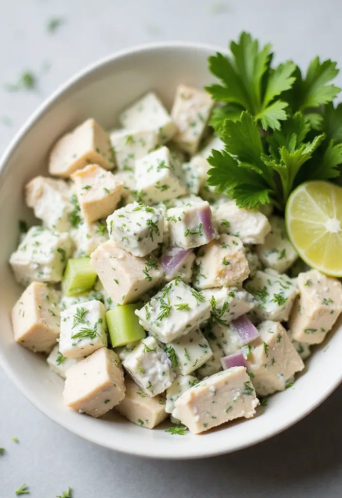30 Sassy Scotty Chicken Salad Recipe Copycats That Are Sweet & Crunchy - 18. Greek Yogurt Chicken Salad with Dill