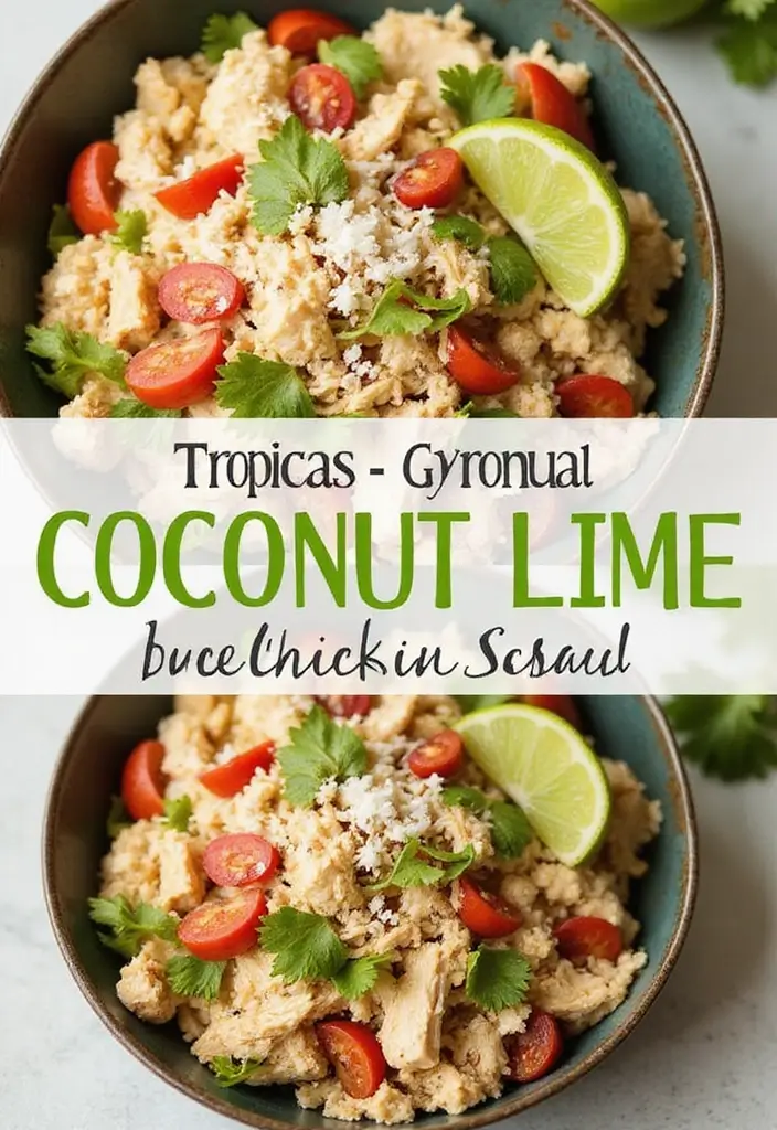 30 Sassy Scotty Chicken Salad Recipe Copycats That Are Sweet & Crunchy - 26. Coconut Lime Chicken Salad