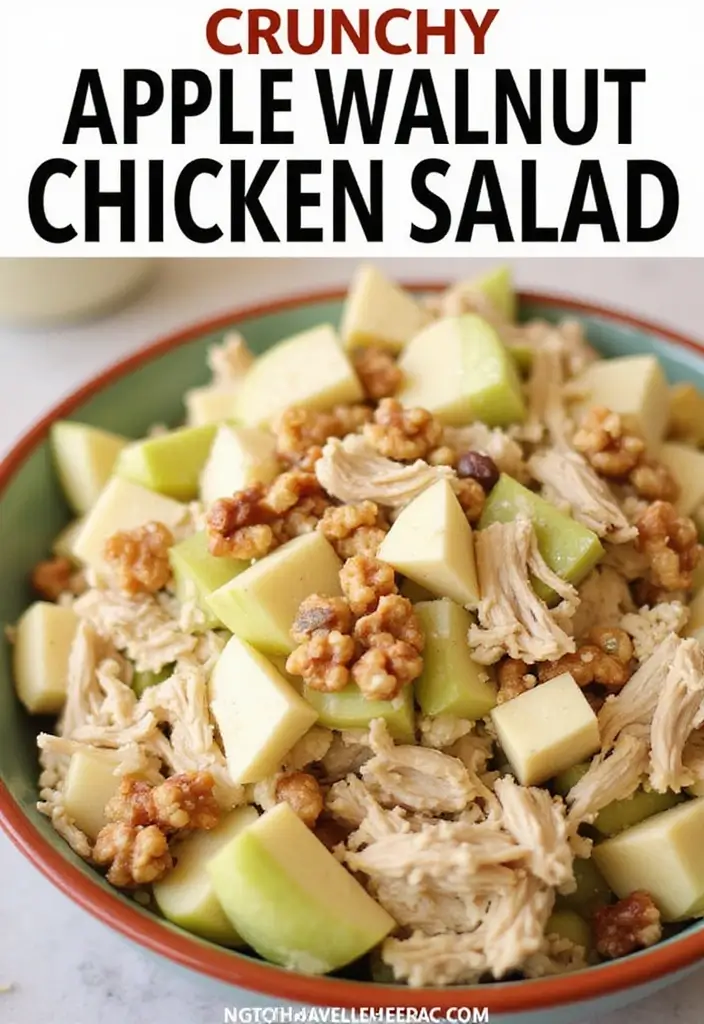 30 Sassy Scotty Chicken Salad Recipe Copycats That Are Sweet & Crunchy - 29. Apple Walnut Chicken Salad