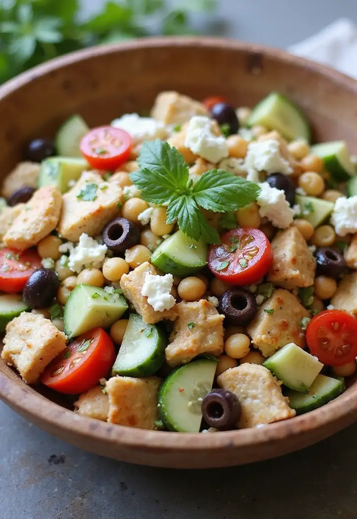 30 Sassy Scotty Chicken Salad Recipe Copycats That Are Sweet & Crunchy - 4. Mediterranean Chickpea Chicken Salad