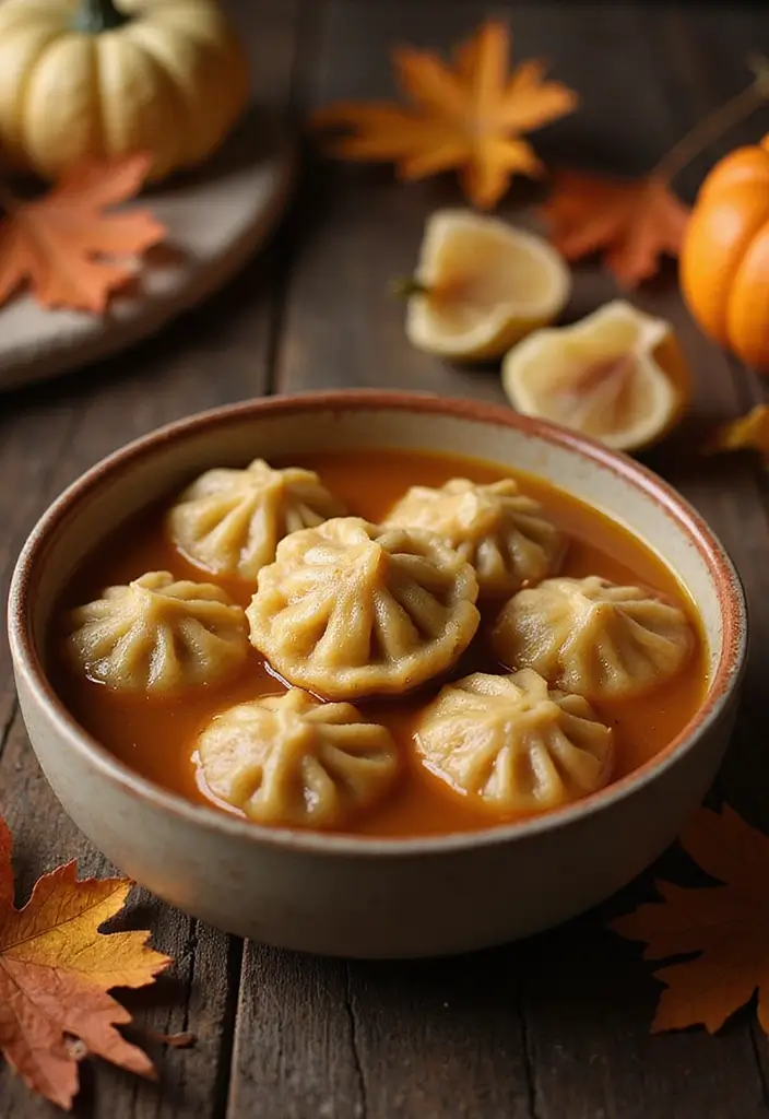 30 Vegan Chicken and Dumplings Recipes That Are Cozy & Dairy-Free - 10. Pumpkin Spice Vegan Dumplings