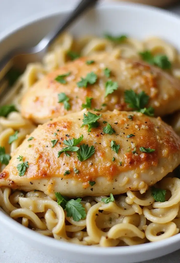 30 Zesty Italian Chicken Crockpot Recipes That Are Bright & Flavorful - 11. Garlic Parmesan Chicken