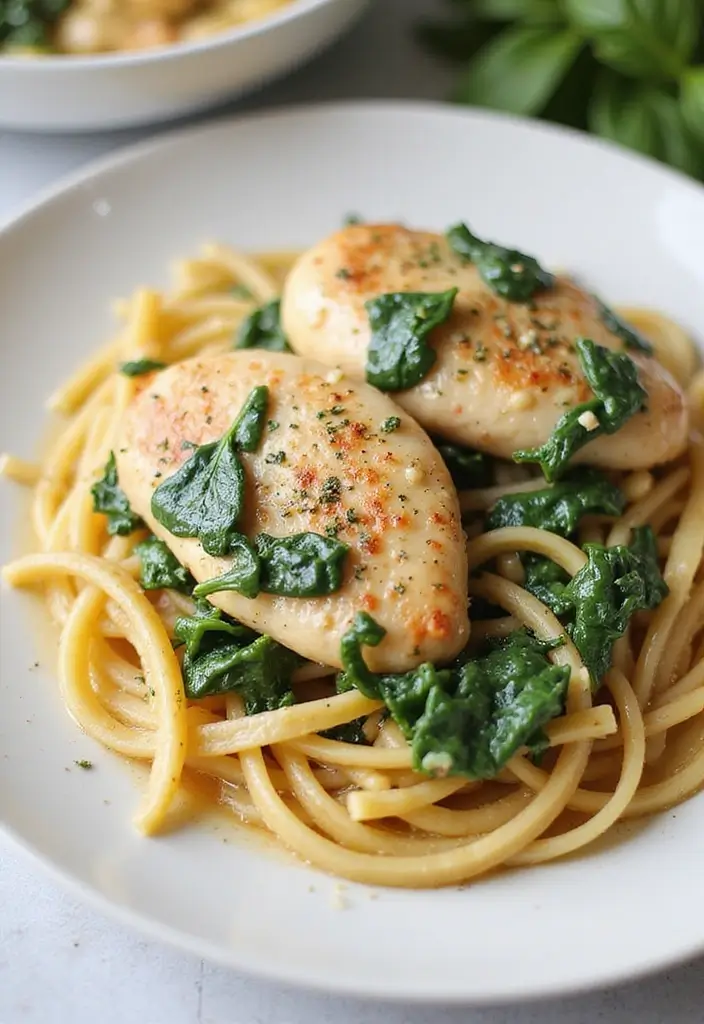 30 Zesty Italian Chicken Crockpot Recipes That Are Bright & Flavorful - 14. Creamy Italian Chicken with Spinach