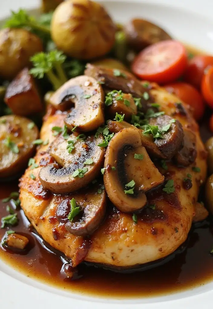 30 Zesty Italian Chicken Crockpot Recipes That Are Bright & Flavorful - 20. Balsamic Chicken with Mushrooms