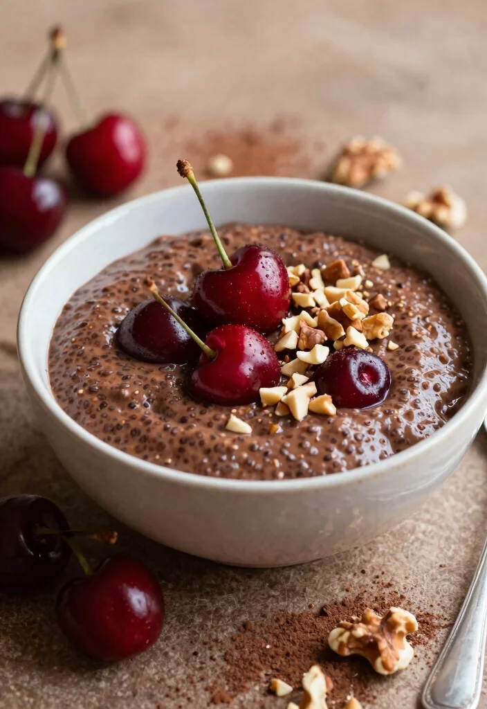 15 Chia Seed Pudding Recipes for a Healthy Breakfast - 9. Nutty Chocolate Cherry Chia Seed Pudding 1