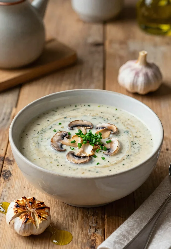 15 Cream of Mushroom Soup Recipes Cozy Comfort Bowls - 4. Creamy Garlic and Herb Mushroom Soup 1
