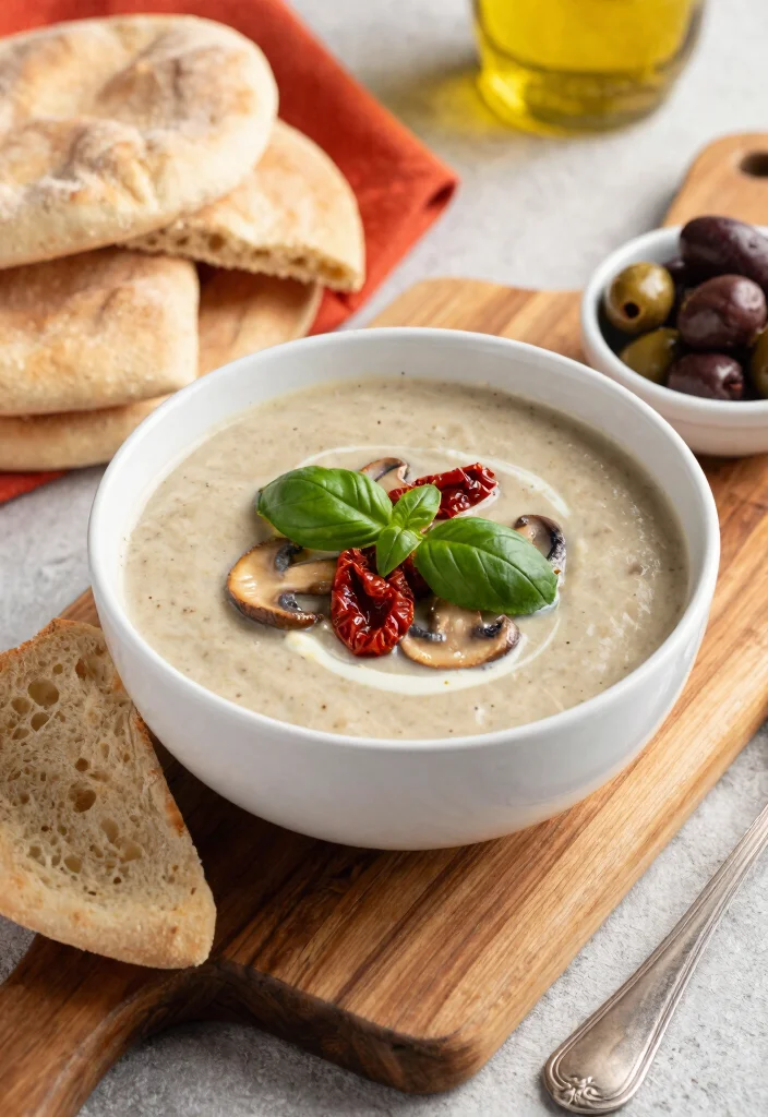 15 Cream of Mushroom Soup Recipes Cozy Comfort Bowls - 8. Mediterranean Mushroom Soup 1
