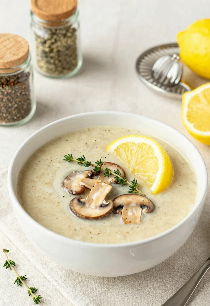 15 Cream of Mushroom Soup Recipes Cozy Comfort Bowls - 9. Lemon Thyme Mushroom Soup 1