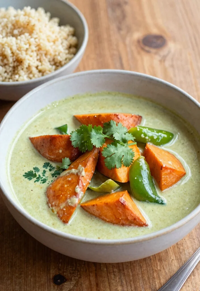 15 Green Curry Recipes Thai: Authentic Creamy Dishes 4 15 Green Curry Recipes Thai: Authentic Creamy Dishes - 3. Thai Green Curry with Sweet Potatoes 1