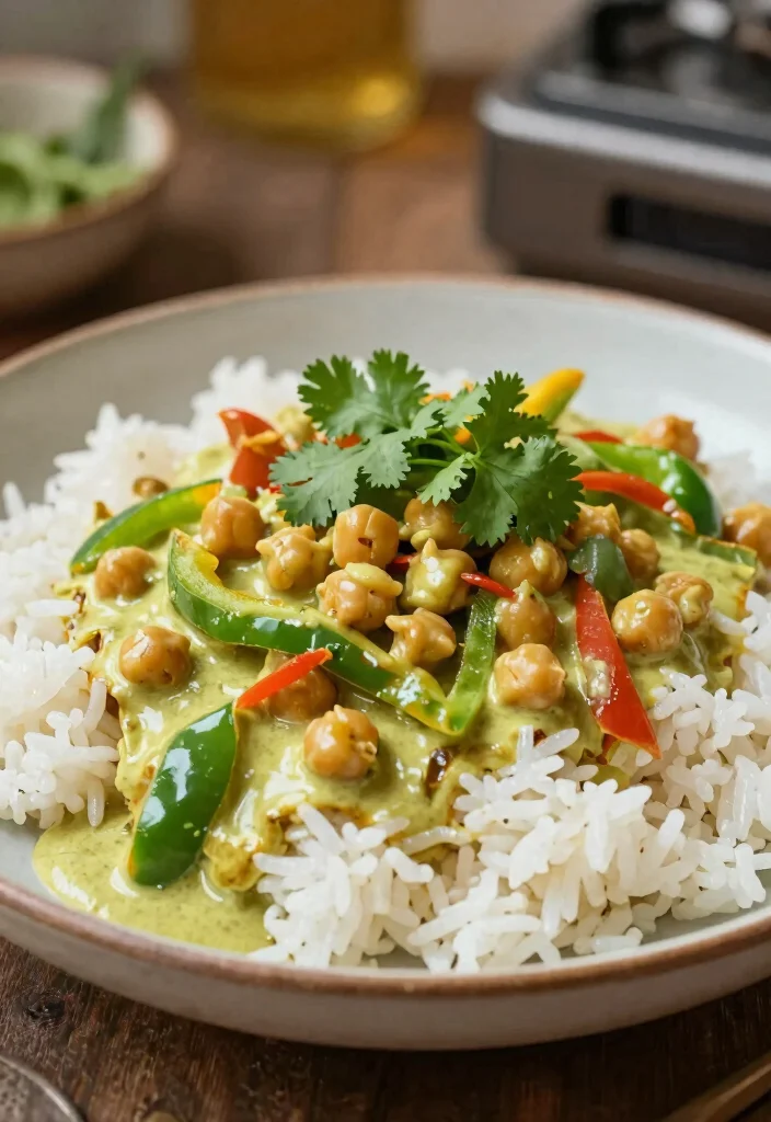 15 Green Curry Recipes Thai: Authentic Creamy Dishes 9 15 Green Curry Recipes Thai: Authentic Creamy Dishes - 8. Thai Green Curry with Chickpeas 1