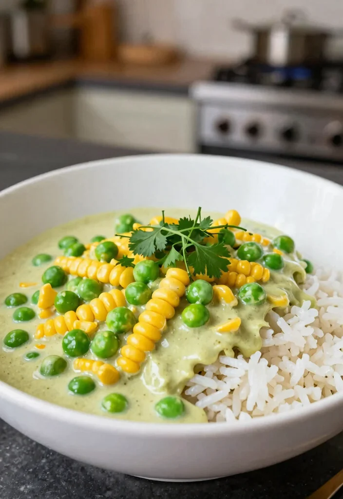 15 Green Curry Recipes Thai: Authentic Creamy Dishes 10 15 Green Curry Recipes Thai: Authentic Creamy Dishes - 9. Thai Green Curry with Peas and Corn 1
