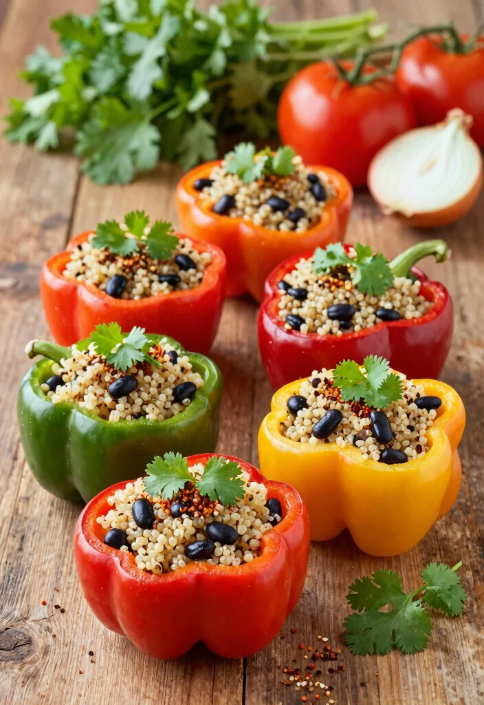 15 Stuffed Bell Pepper Recipes Hearty and Comforting - 1. Quinoa and Black Bean Stuffed Peppers 1