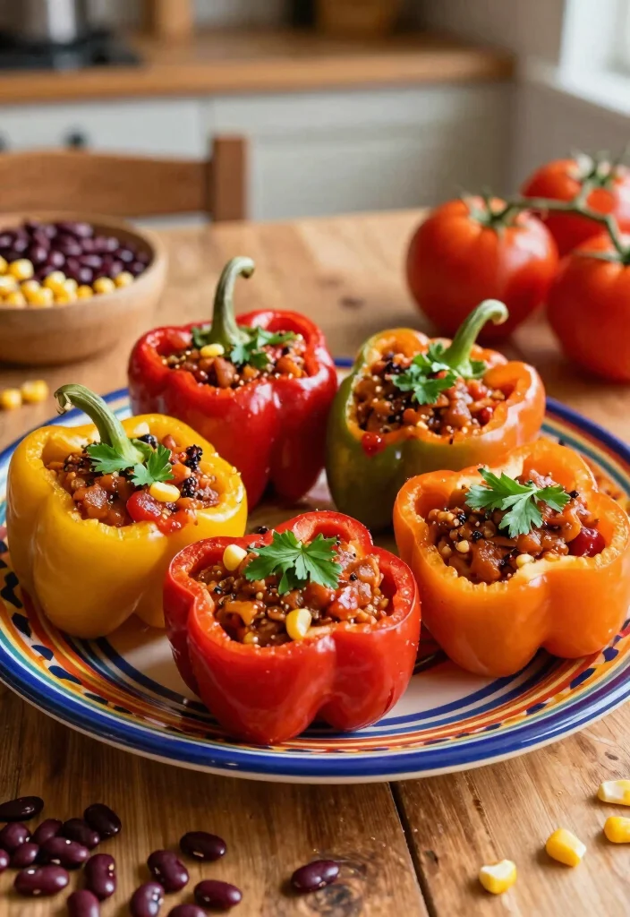 15 Stuffed Bell Pepper Recipes Hearty and Comforting - 4. Vegetarian Chili Stuffed Peppers 1