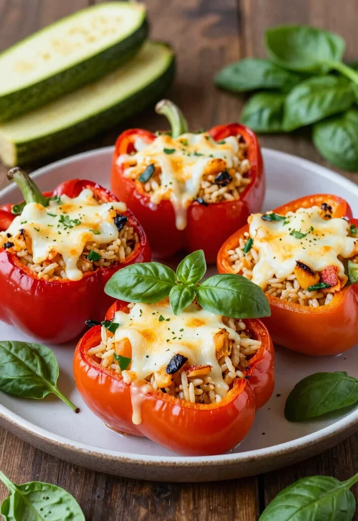 15 Stuffed Bell Pepper Recipes Hearty and Comforting - 5. Cheesy Rice and Veggie Stuffed Peppers 1