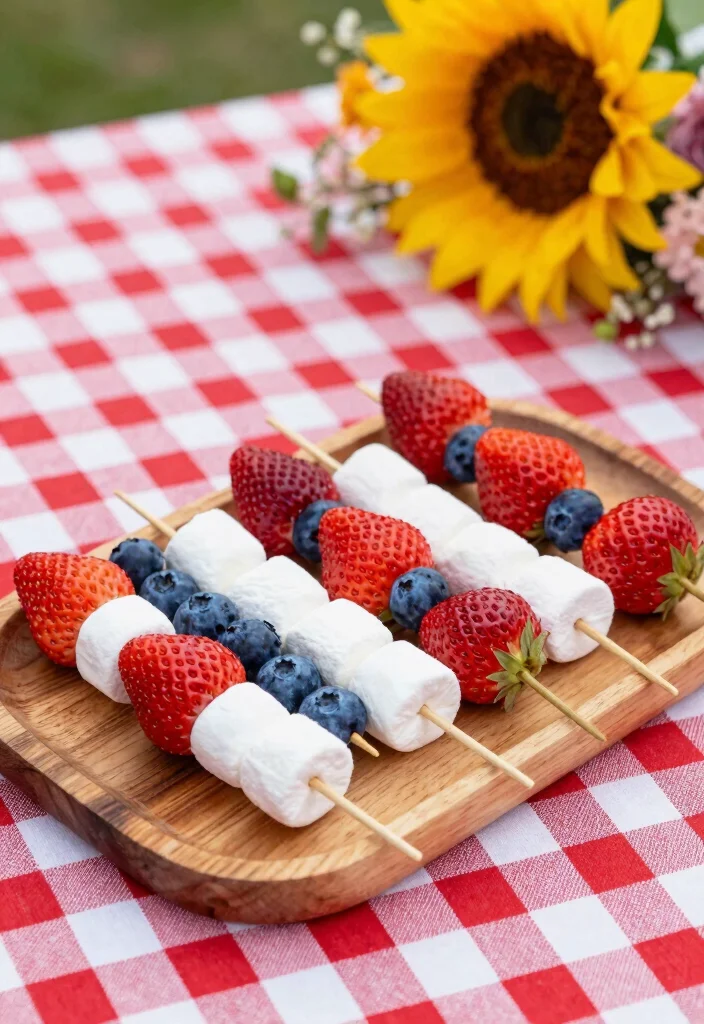 16 4th of July Recipes Perfect for Summer Celebrations - 2. Patriotic Fruit Skewers 1