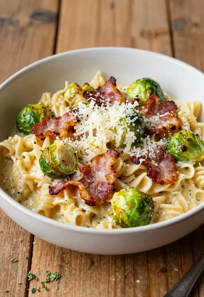 16 Brussel Sprout Recipes With Bacon: Crispy Savory Combos - 10. Bacon and Brussel Sprouts Pasta 1
