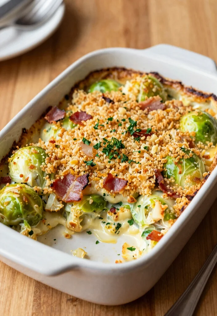 16 Brussel Sprout Recipes With Bacon: Crispy Savory Combos - 13. Brussel Sprouts and Bacon Gratin 1