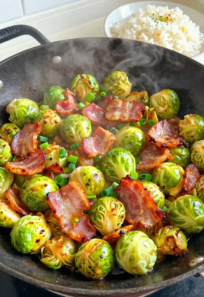16 Brussel Sprout Recipes With Bacon: Crispy Savory Combos - 5. Spicy Bacon and Brussel Sprout Stir-Fry 1