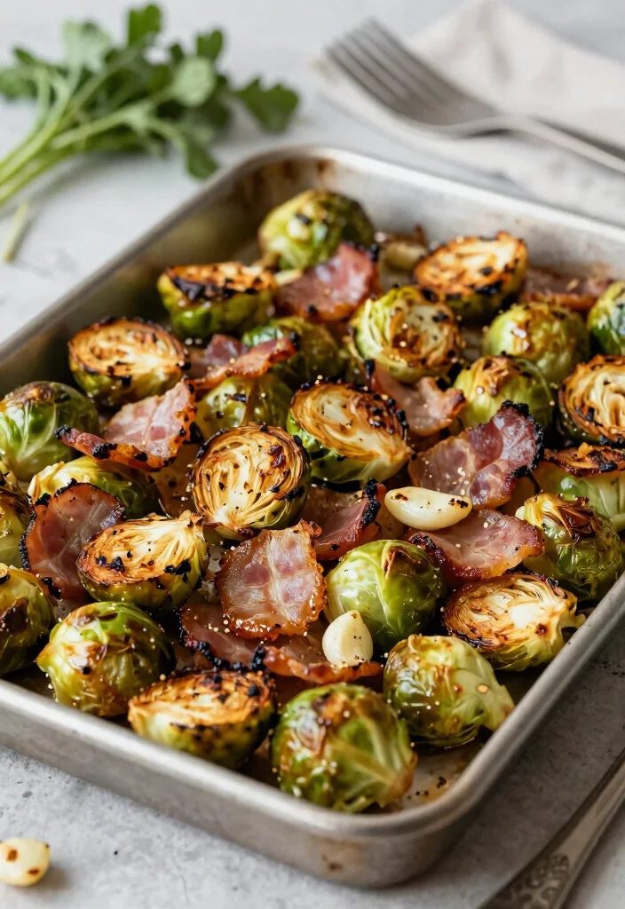 16 Brussel Sprout Recipes With Bacon: Crispy Savory Combos - 6. Roasted Brussel Sprouts with Bacon and Garlic 1